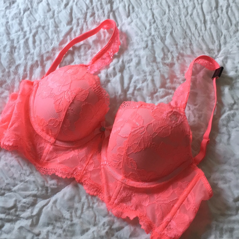 Victoria's Secret pink / coral lace bra